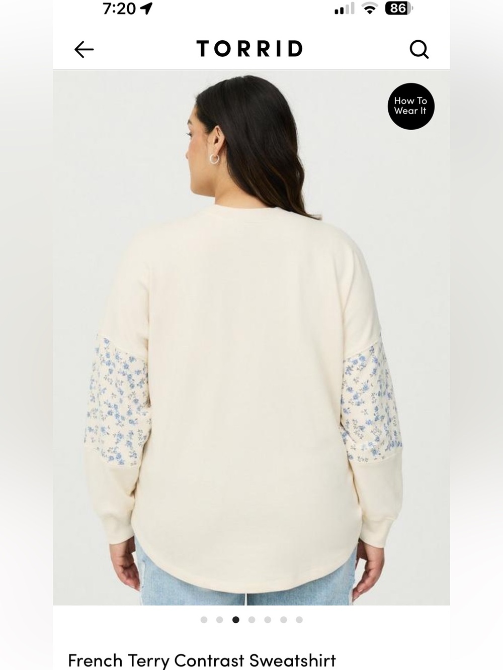 NWT- Torrid Size 0 French Terry Contrast Sweatshirt - Picture 3 of 11